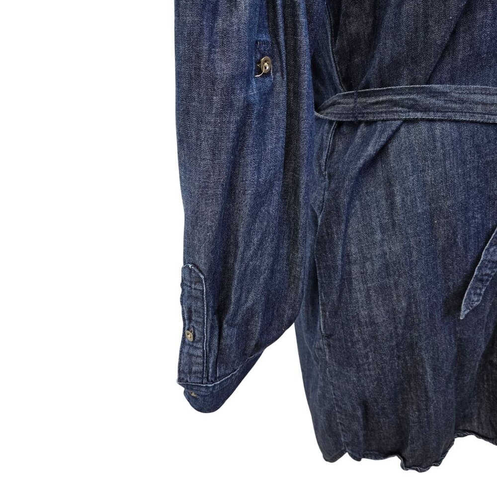 Banana Republic Chambray Button Down Belted Mini Dress Size 4 - Picture 5 of 6